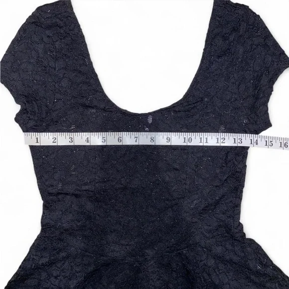 Sheer Black Lace Peplum Top - Picture 9 of 10